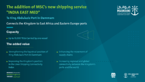 Dammam included in MSC’s India-East Med service