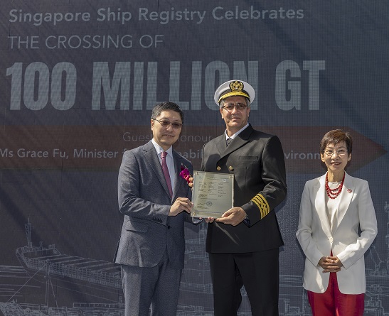 Singapore Registry of Ships reaches 100 Million Gross Tonnage