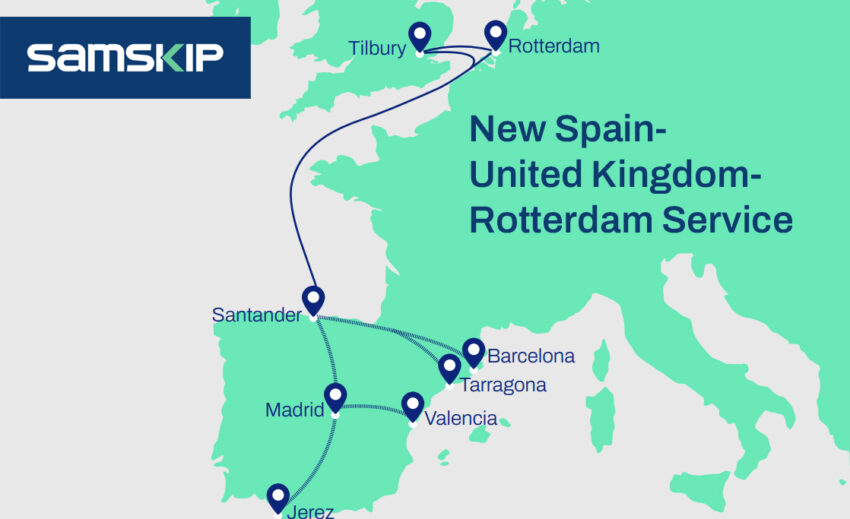 Samskip lanza el servicio de transporte marítimo de corta distancia España-Reino Unido-Rotterdam