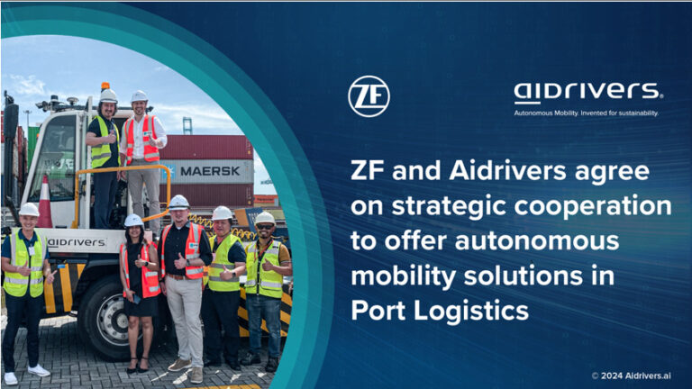 ZF and Aidrivers Collaborate on Autonomous Mobility Solutions for Port Logistics