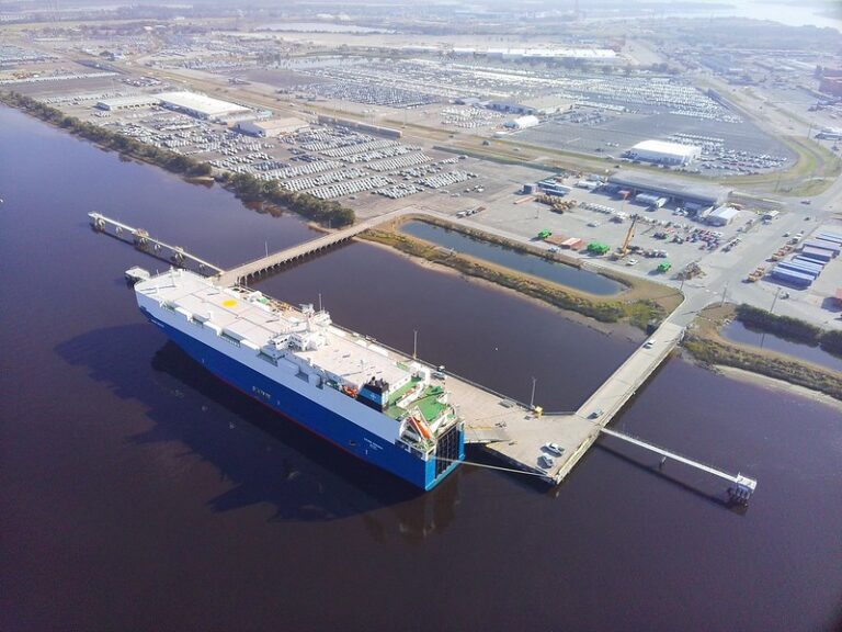 JAXPORT finishes first of two vehicle berth expansions at Blount Island
