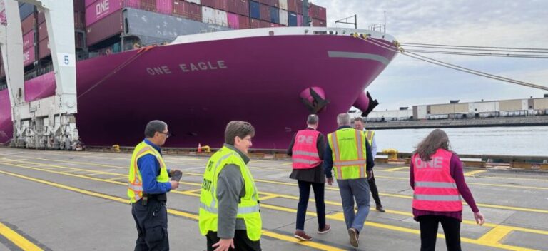 The ONE Eagle arrives at the Port of New York and New Jersey
