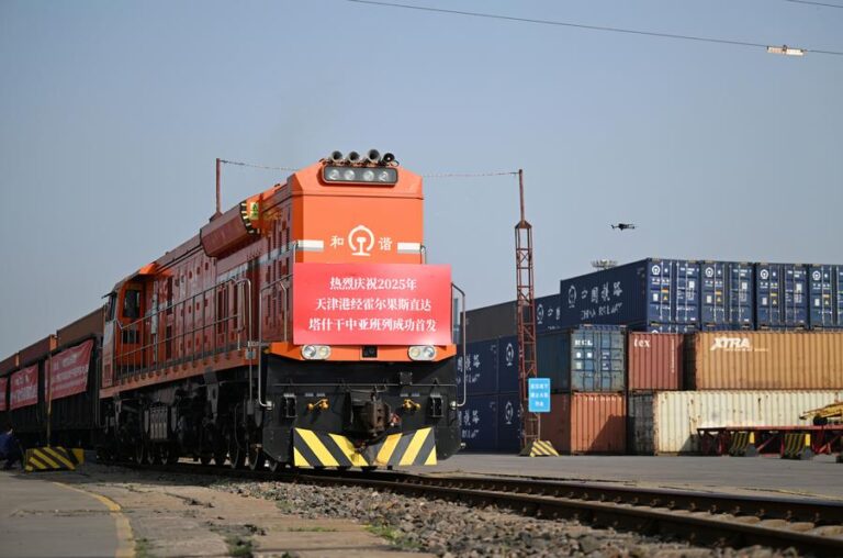 Central Asia rail freight service starts from Tianjin