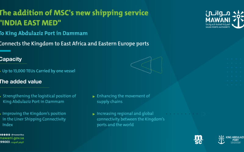 Dammam included in MSC’s India-East Med service
