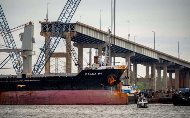 First commercial vessel sail through Baltimore's new channel