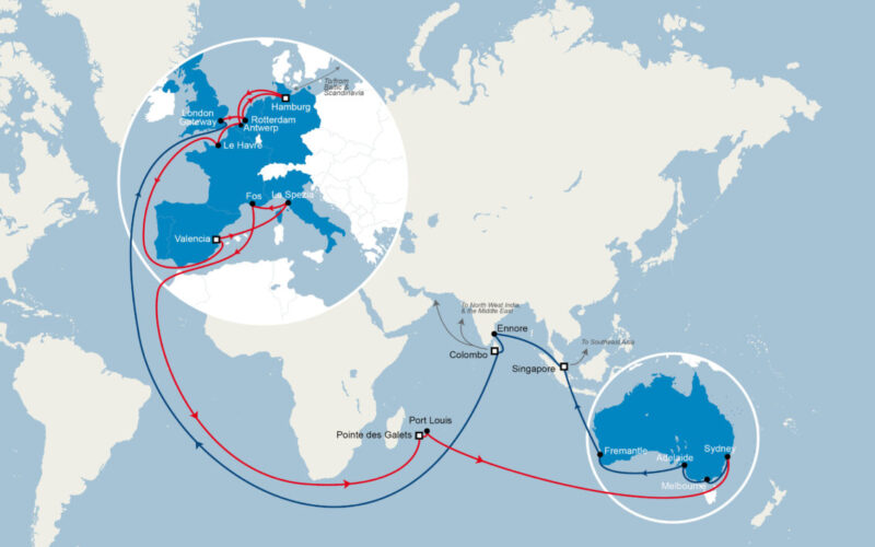 CMA CGM updates service connecting Europe with Indian Ocean & Australia