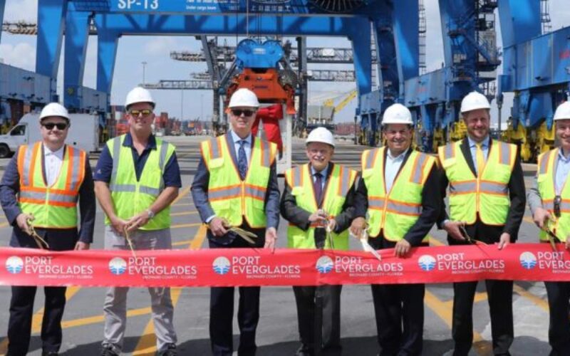 Port Everglades unveils three new container gantry cranes