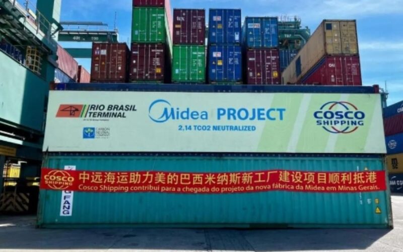COSCO SHIPPING delivers first shipment for Midea's Rio Brasil factory project
