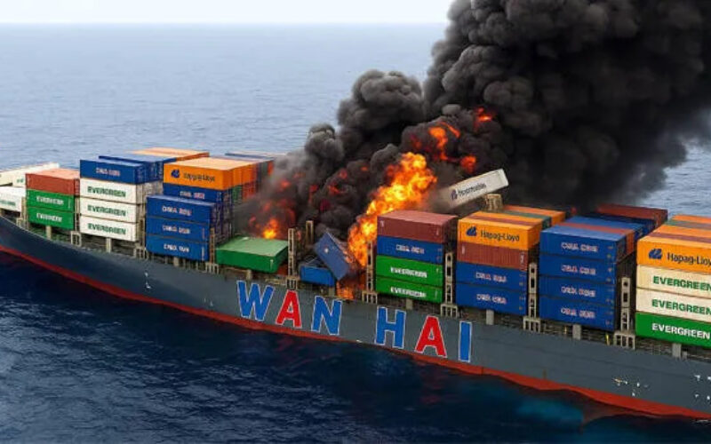 Fire hits Singaporean Wan Hai 503 vessel off Indian Coast - Port Technology International Fire hits Singaporean Wan Hai 503 vessel off Indian Coast - Port Technology International