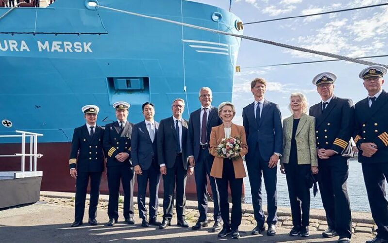 EU Commission President christens Maersk's methanol vessel