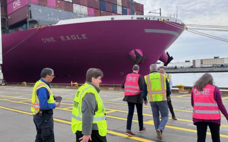 The ONE Eagle arrives at the Port of New York and New Jersey